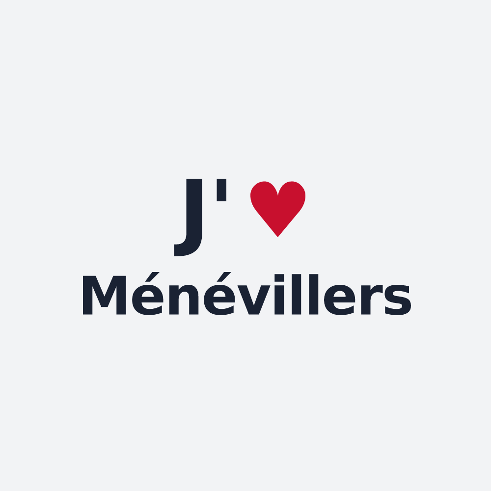 Poster personnalisé Ménévillers — design « J'aime Ménévillers » imprimé sur le poster