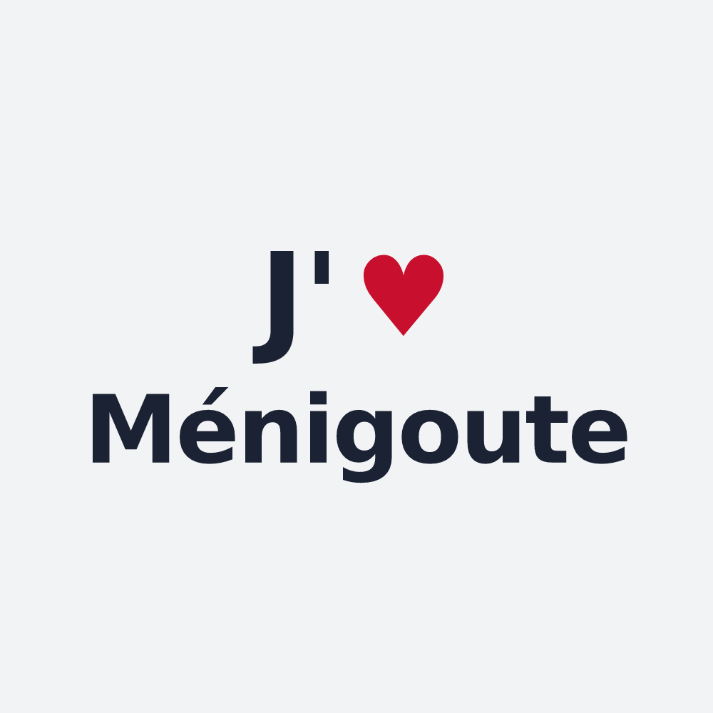 Poster personnalisé Ménigoute — design « J'aime Ménigoute » imprimé sur le poster