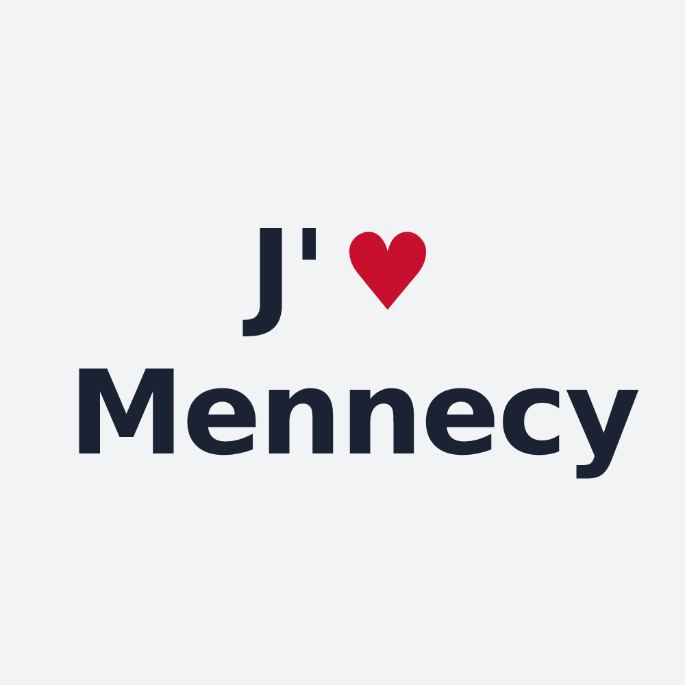 Poster personnalisé Mennecy — design J'aime Mennecy