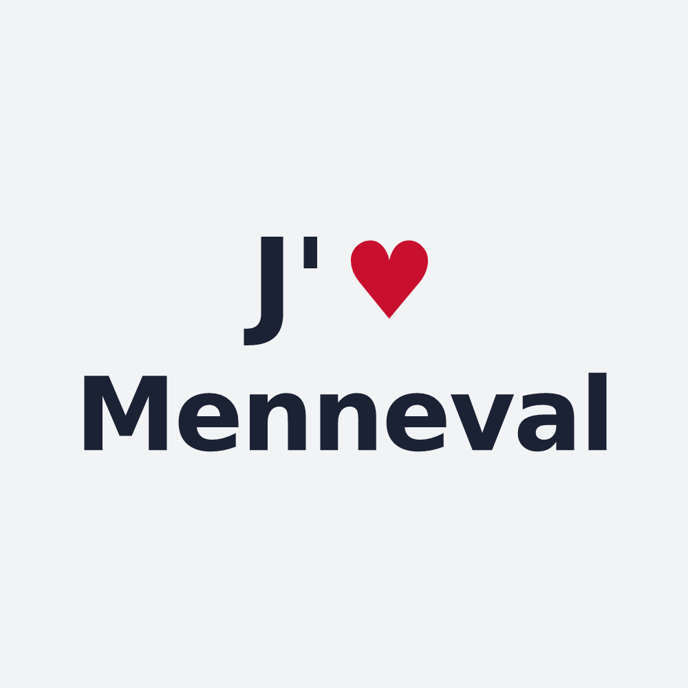 Poster personnalisé Menneval — design « J'aime Menneval » imprimé sur le poster