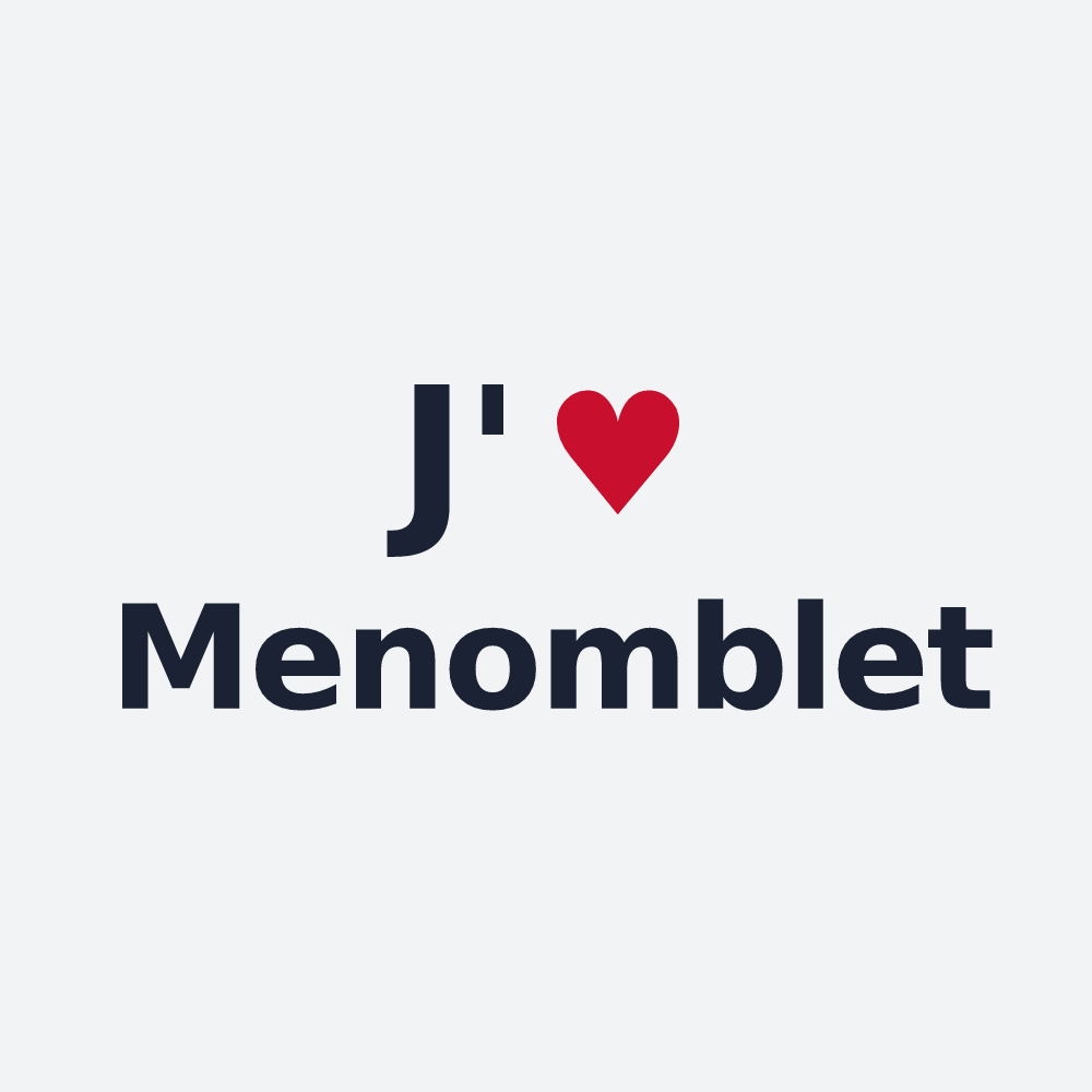 Poster personnalisé Menomblet — design « J'aime Menomblet » imprimé sur le poster