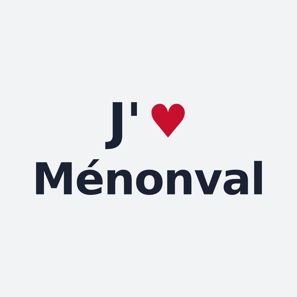 Poster personnalisé Ménonval — design « J'aime Ménonval » imprimé sur le poster