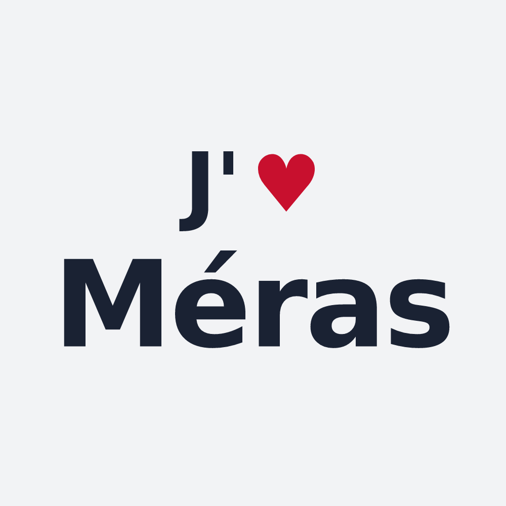 Poster personnalisé Méras — design « J'aime Méras » imprimé sur le poster