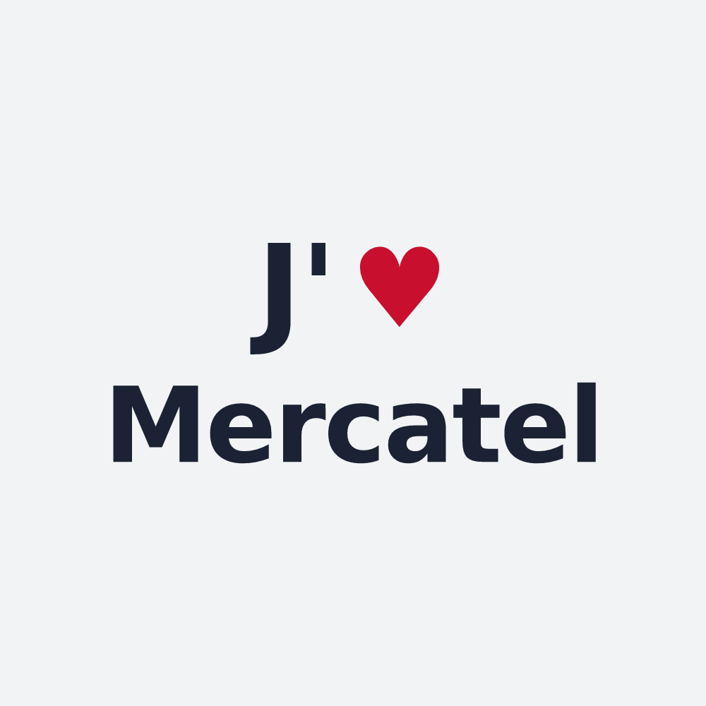 Poster personnalisé Mercatel — design J'aime Mercatel