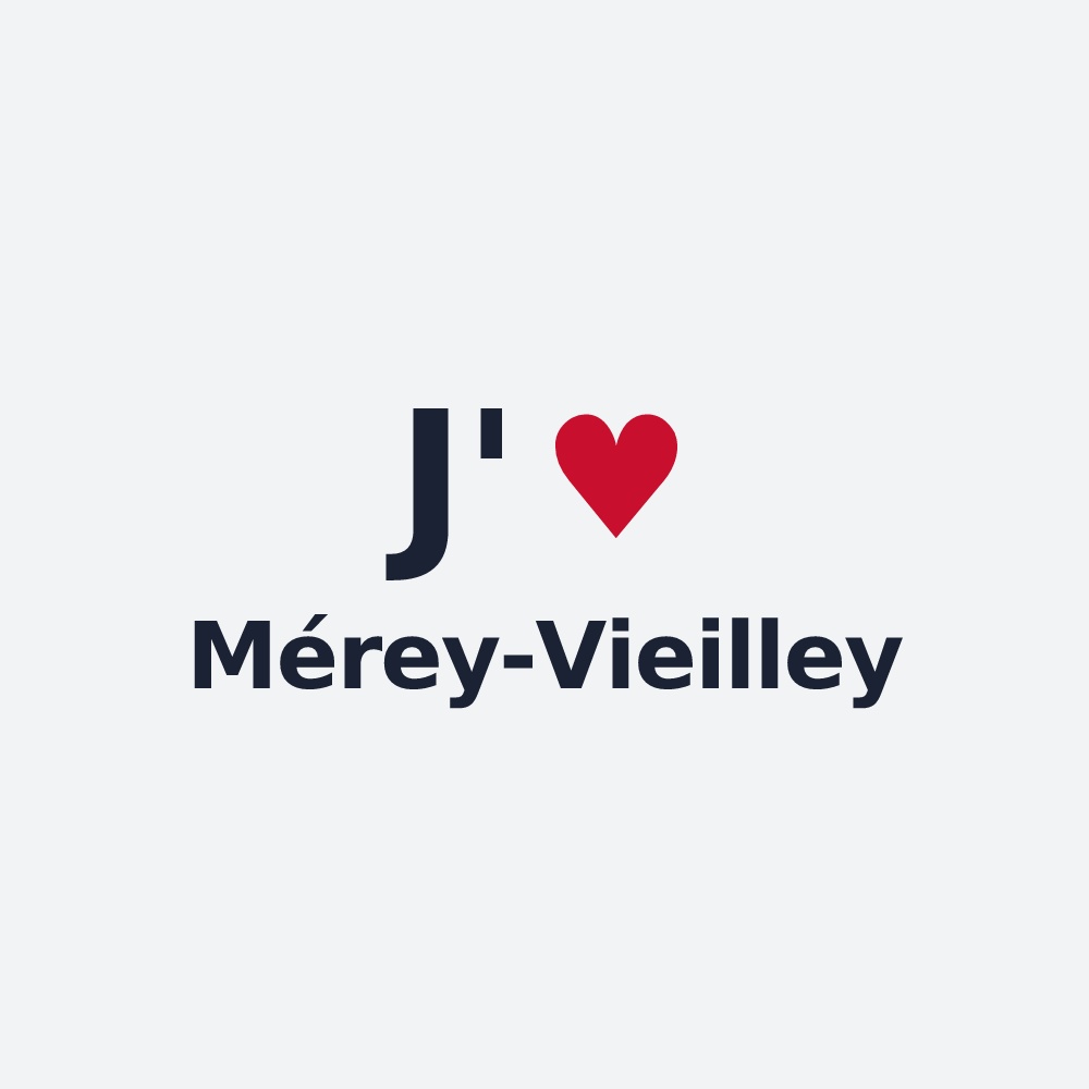 Poster personnalisé Mérey-Vieilley — design « J'aime Mérey-Vieilley » imprimé sur le poster
