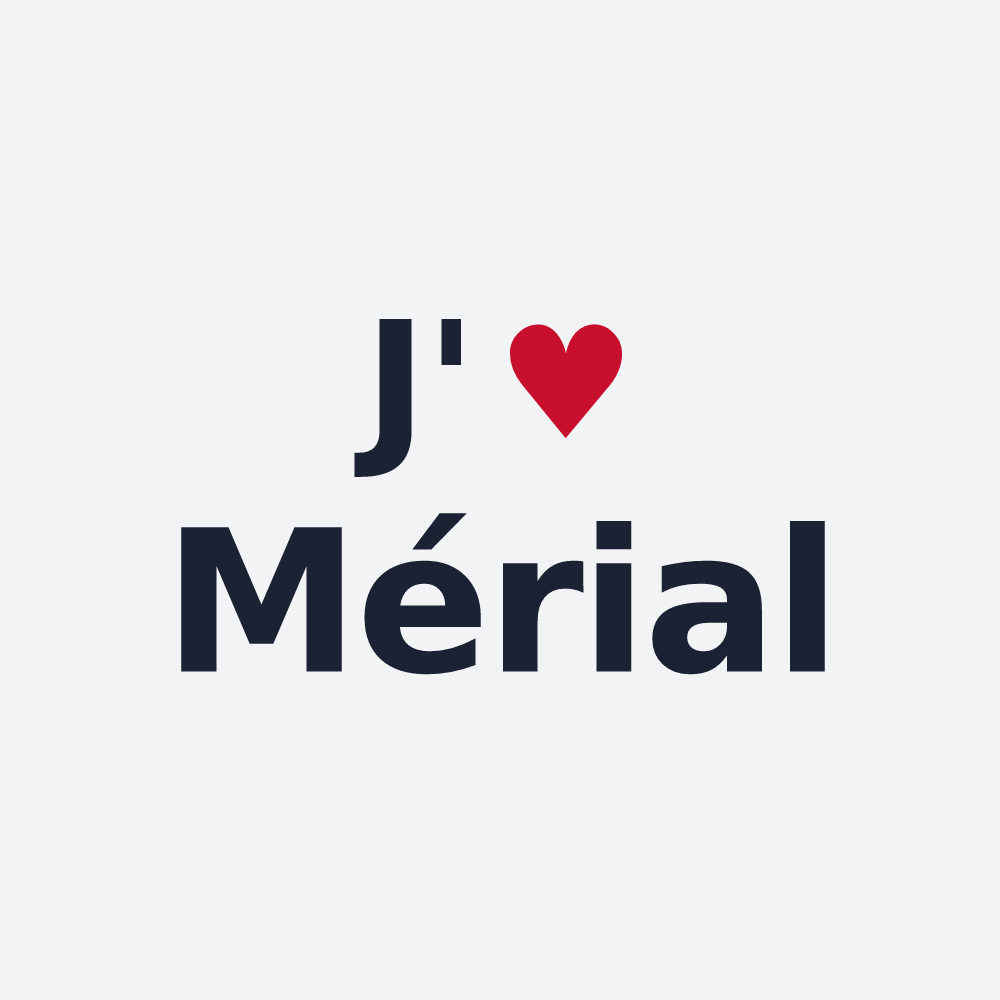 Poster personnalisé Mérial — design « J'aime Mérial » imprimé sur le poster