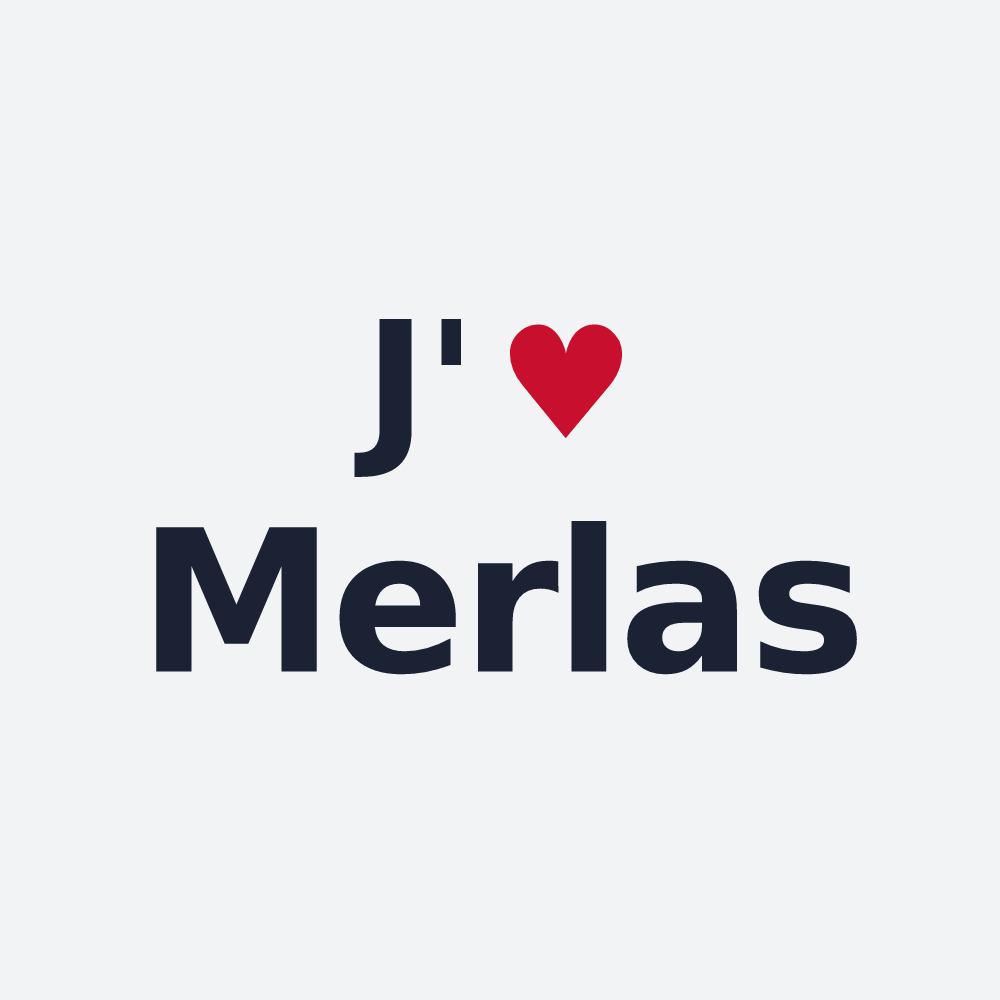 Poster personnalisé Merlas — design « J'aime Merlas » imprimé sur le poster