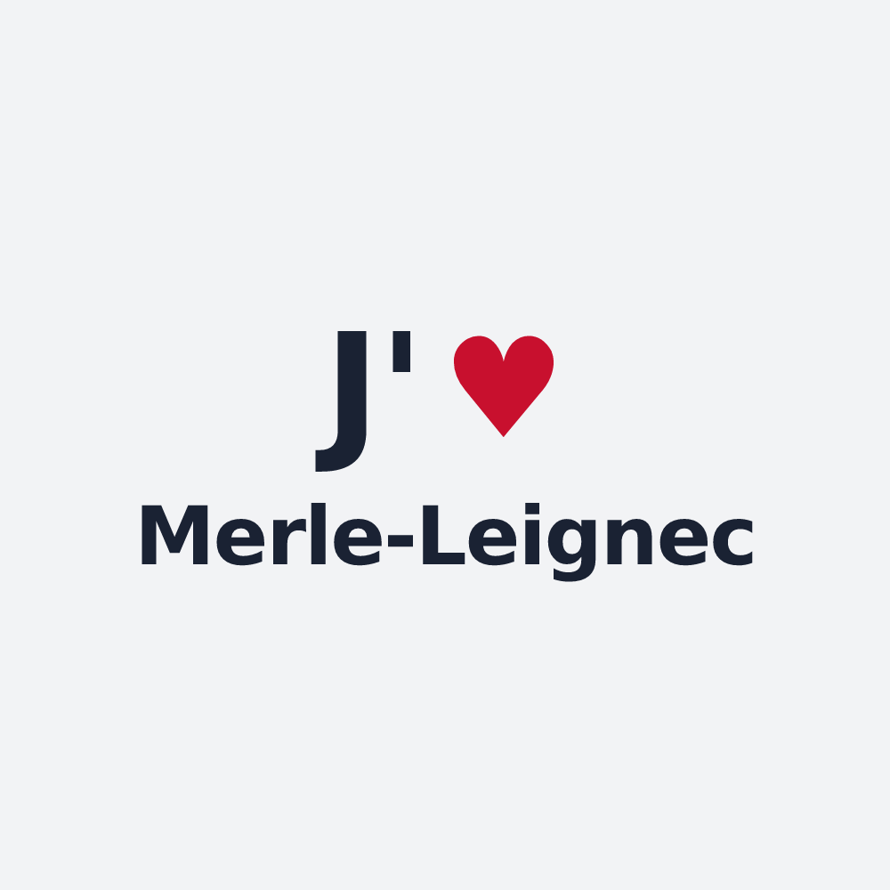 Poster personnalisé Merle-Leignec — design « J'aime Merle-Leignec » imprimé sur le poster