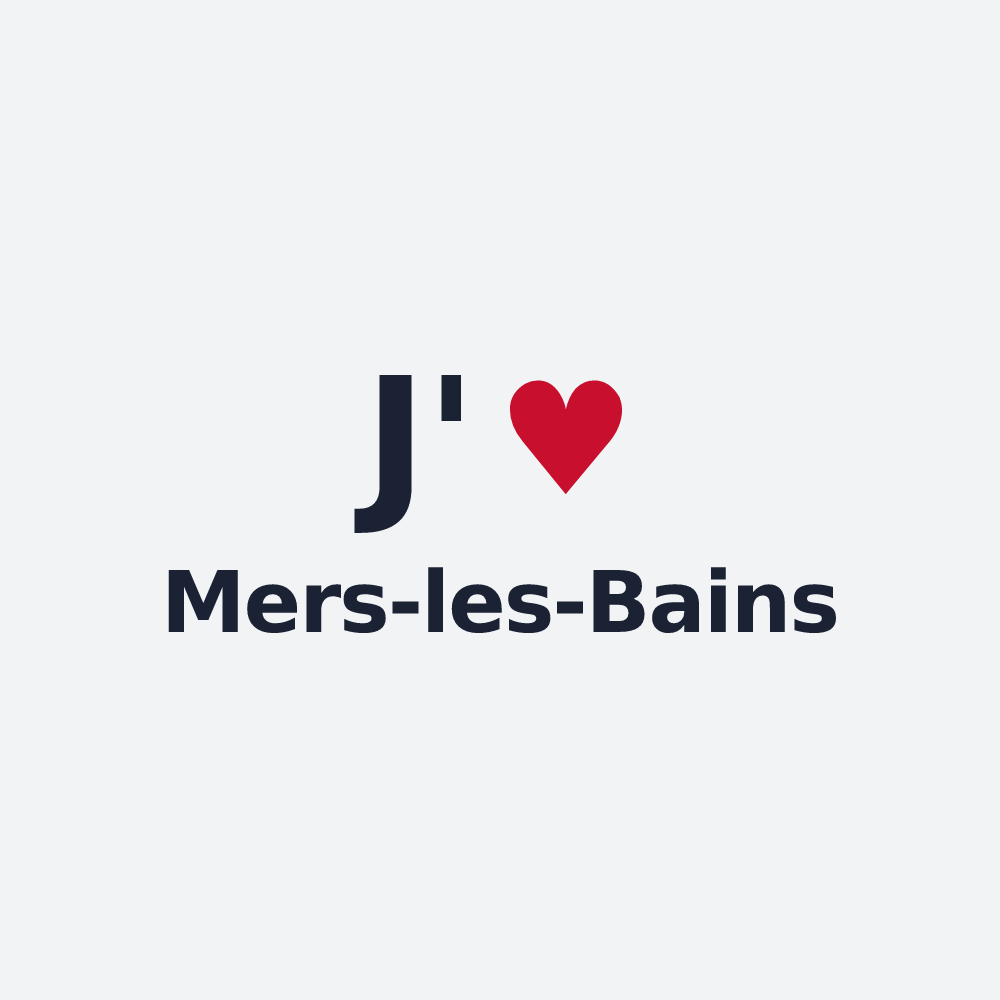 Poster personnalisé Mers-les-Bains — design J'aime Mers-les-Bains