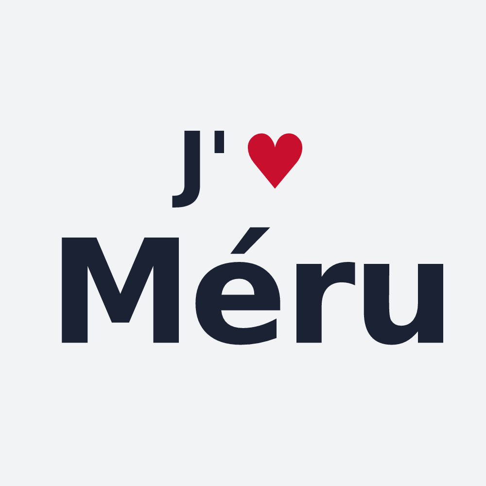 Poster personnalisé Méru — design « J'aime Méru » imprimé sur le poster