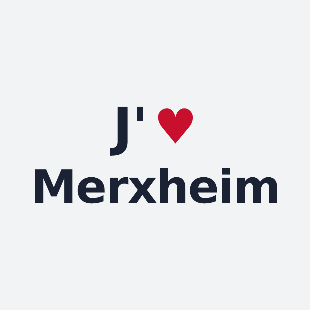 Poster personnalisé Merxheim — design « J'aime Merxheim » imprimé sur le poster