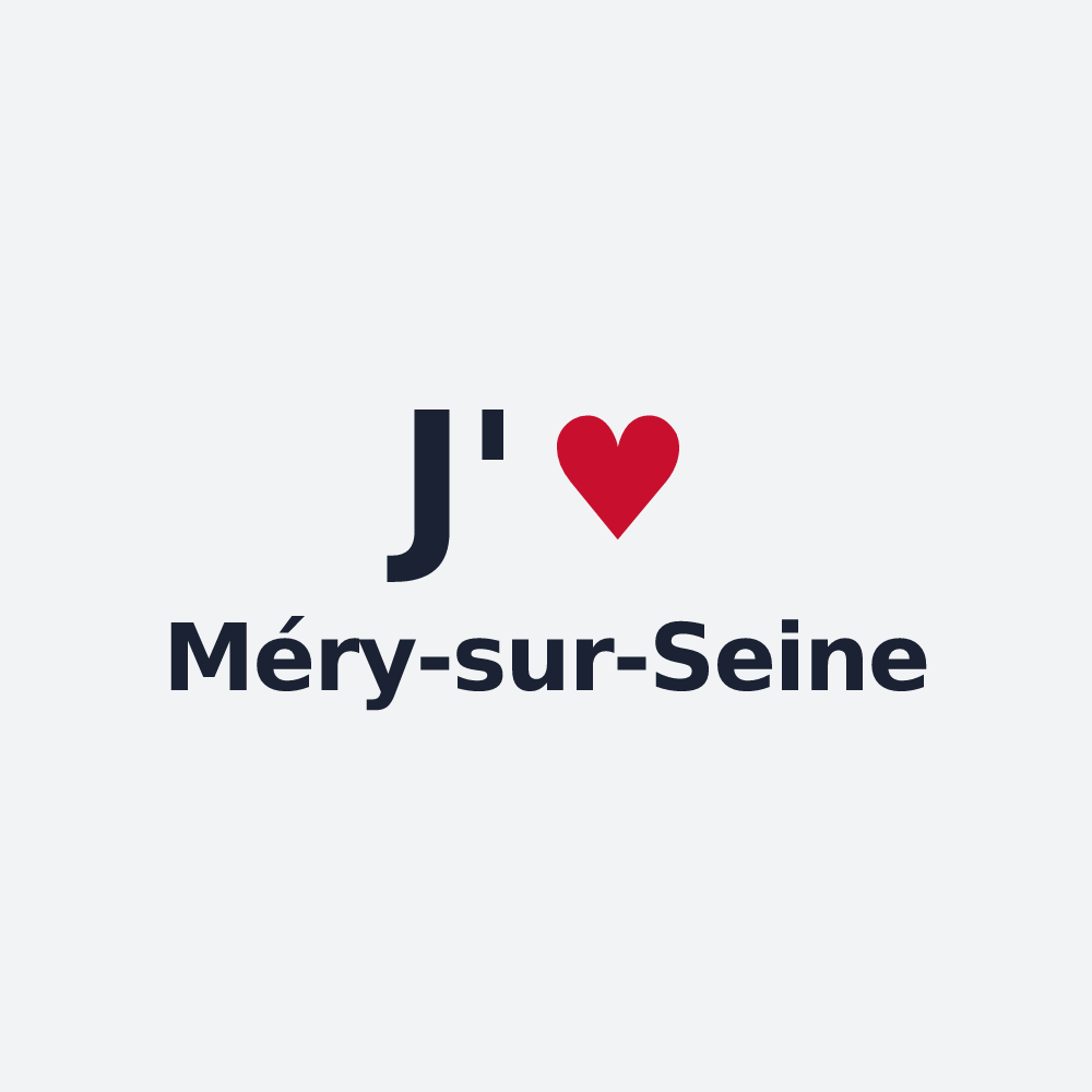 Poster personnalisé Méry-sur-Seine — design « J'aime Méry-sur-Seine » imprimé sur le poster