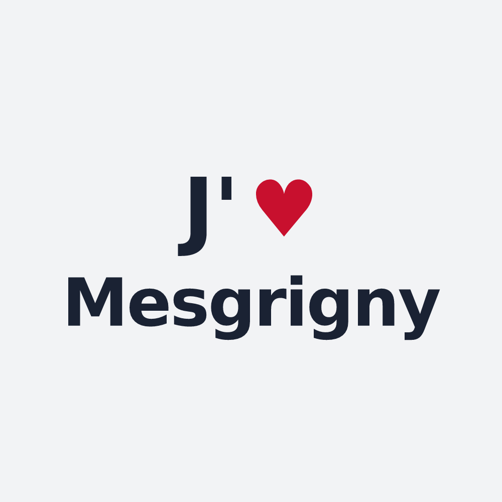 Poster personnalisé Mesgrigny — design « J'aime Mesgrigny » imprimé sur le poster
