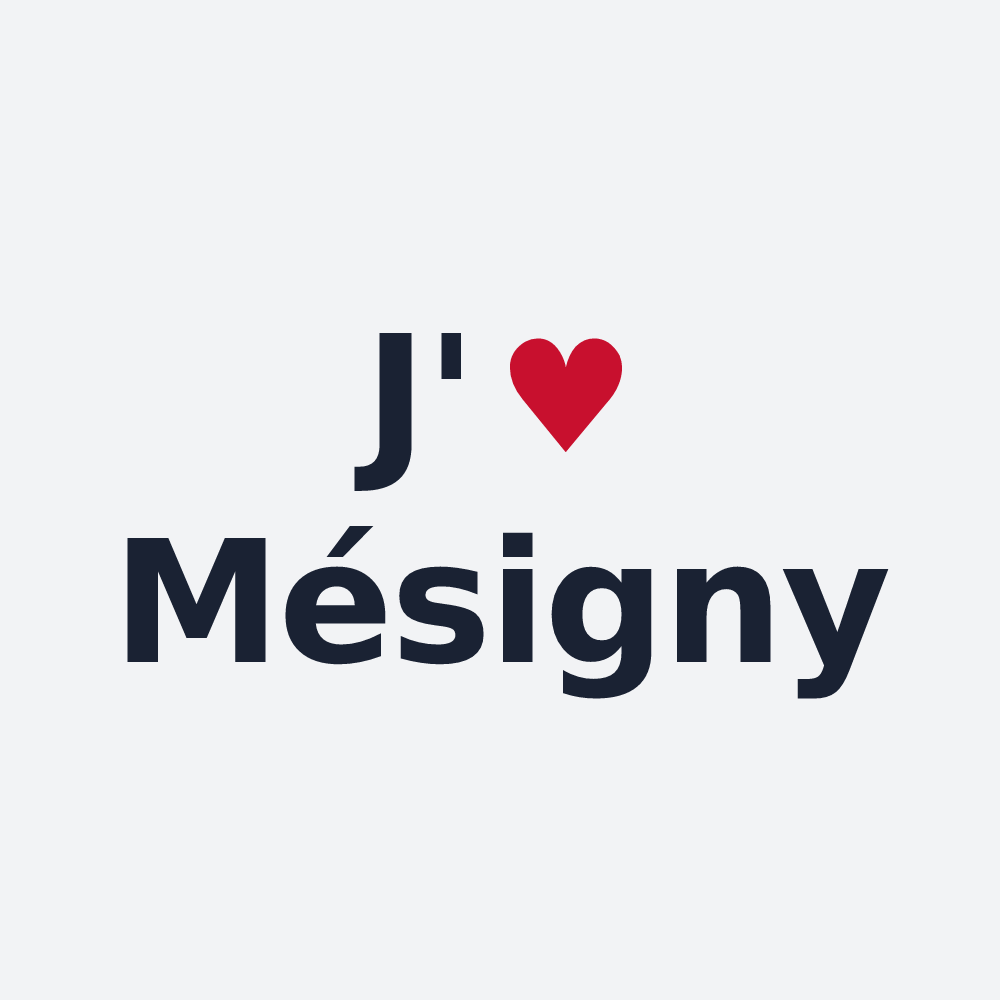 Poster personnalisé Mésigny — design « J'aime Mésigny » imprimé sur le poster