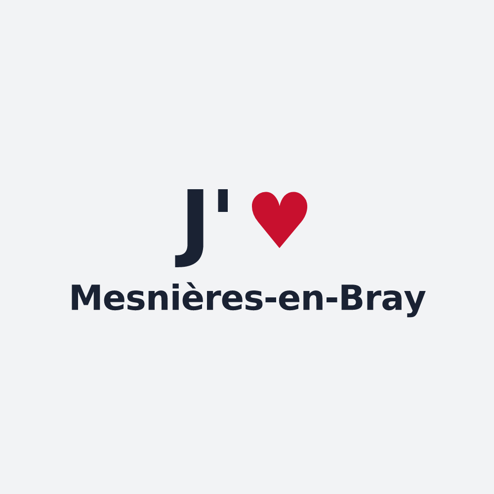 Poster personnalisé Mesnières-en-Bray — design J'aime Mesnières-en-Bray
