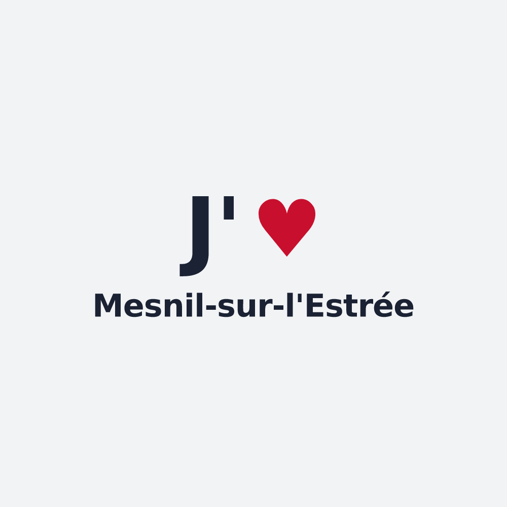 Poster personnalisé Mesnil-sur-l'Estrée — design J'aime Mesnil-sur-l'Estrée