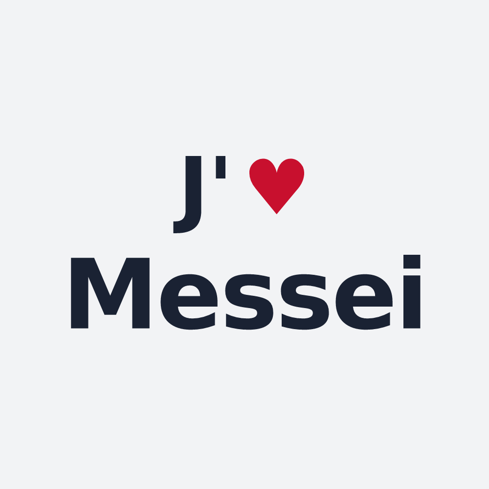 Poster personnalisé Messei — design J'aime Messei