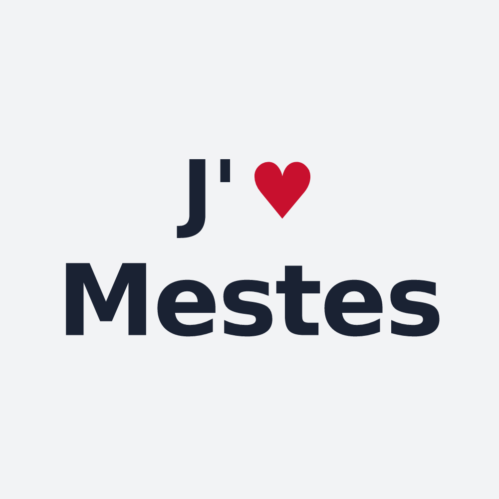 Poster personnalisé Mestes — design « J'aime Mestes » imprimé sur le poster