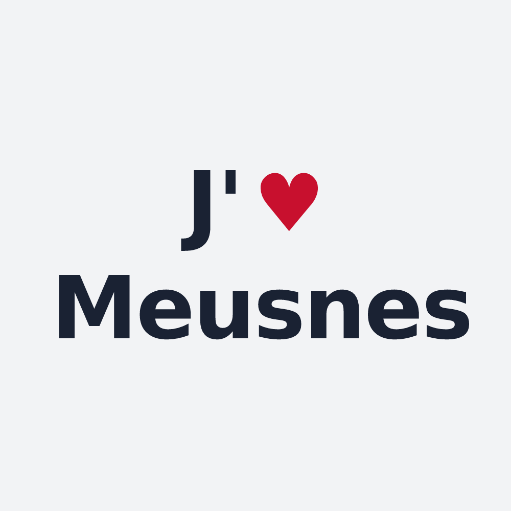 Poster personnalisé Meusnes — design « J'aime Meusnes » imprimé sur le poster