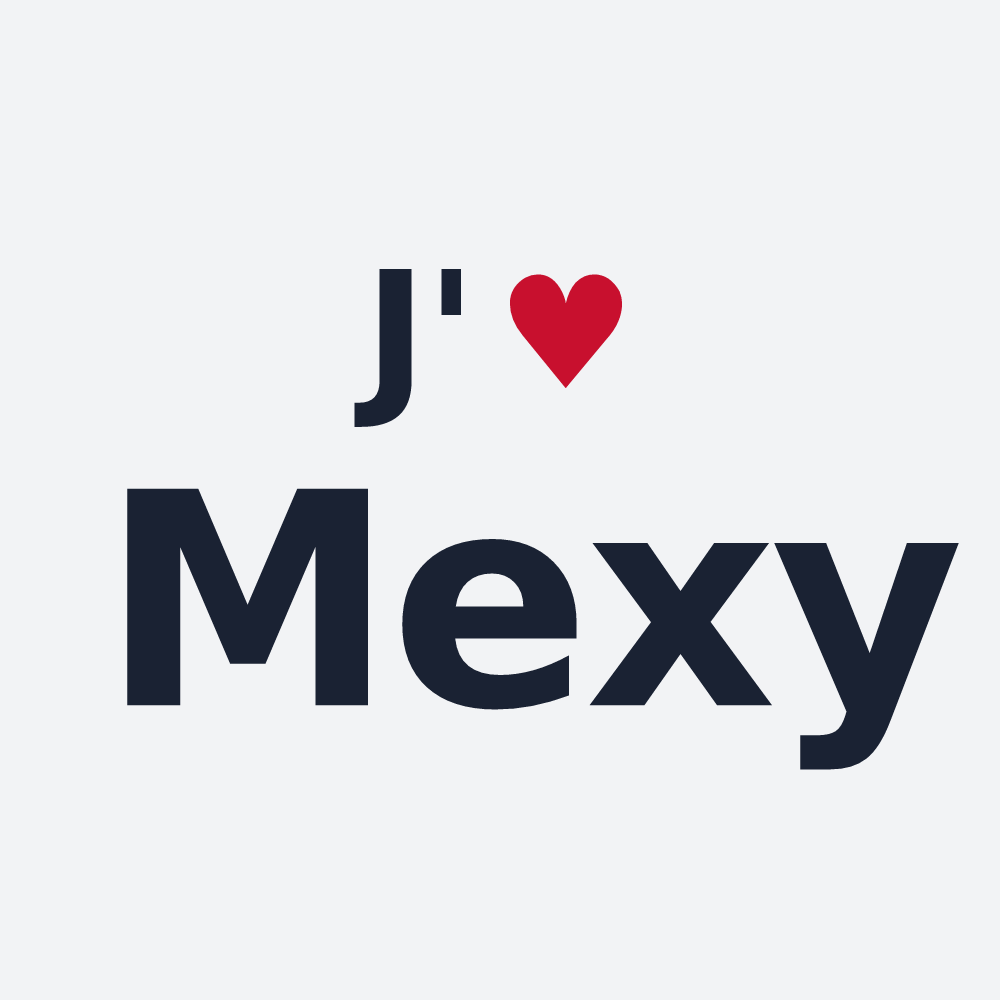 Poster personnalisé Mexy — design « J'aime Mexy » imprimé sur le poster