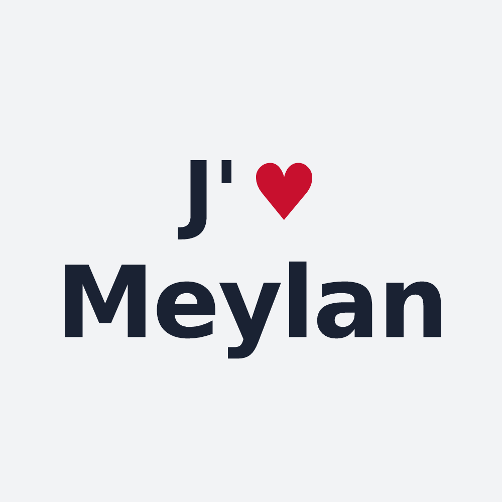 Poster personnalisé Meylan — design « J'aime Meylan » imprimé sur le poster