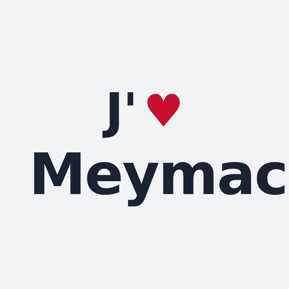 Poster personnalisé Meymac — design « J'aime Meymac » imprimé sur le poster