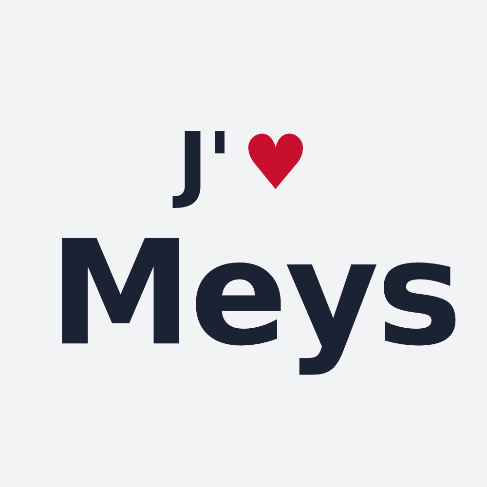 Poster personnalisé Meys — design « J'aime Meys » imprimé sur le poster