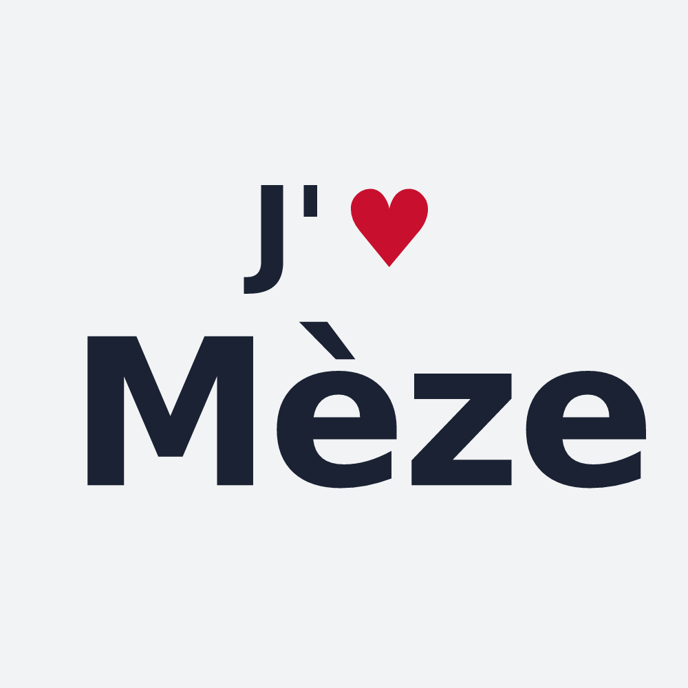 Poster personnalisé Mèze — design « J'aime Mèze » imprimé sur le poster