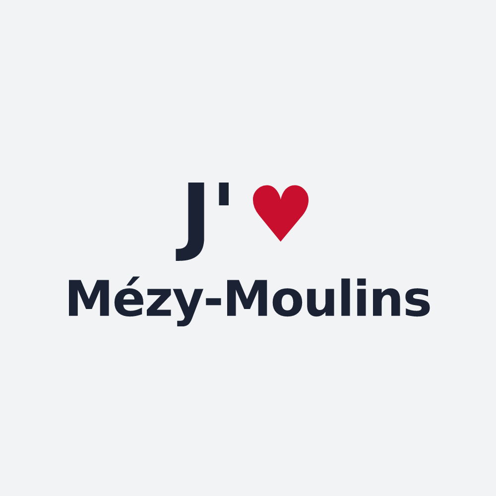 Poster personnalisé Mézy-Moulins — design J'aime Mézy-Moulins