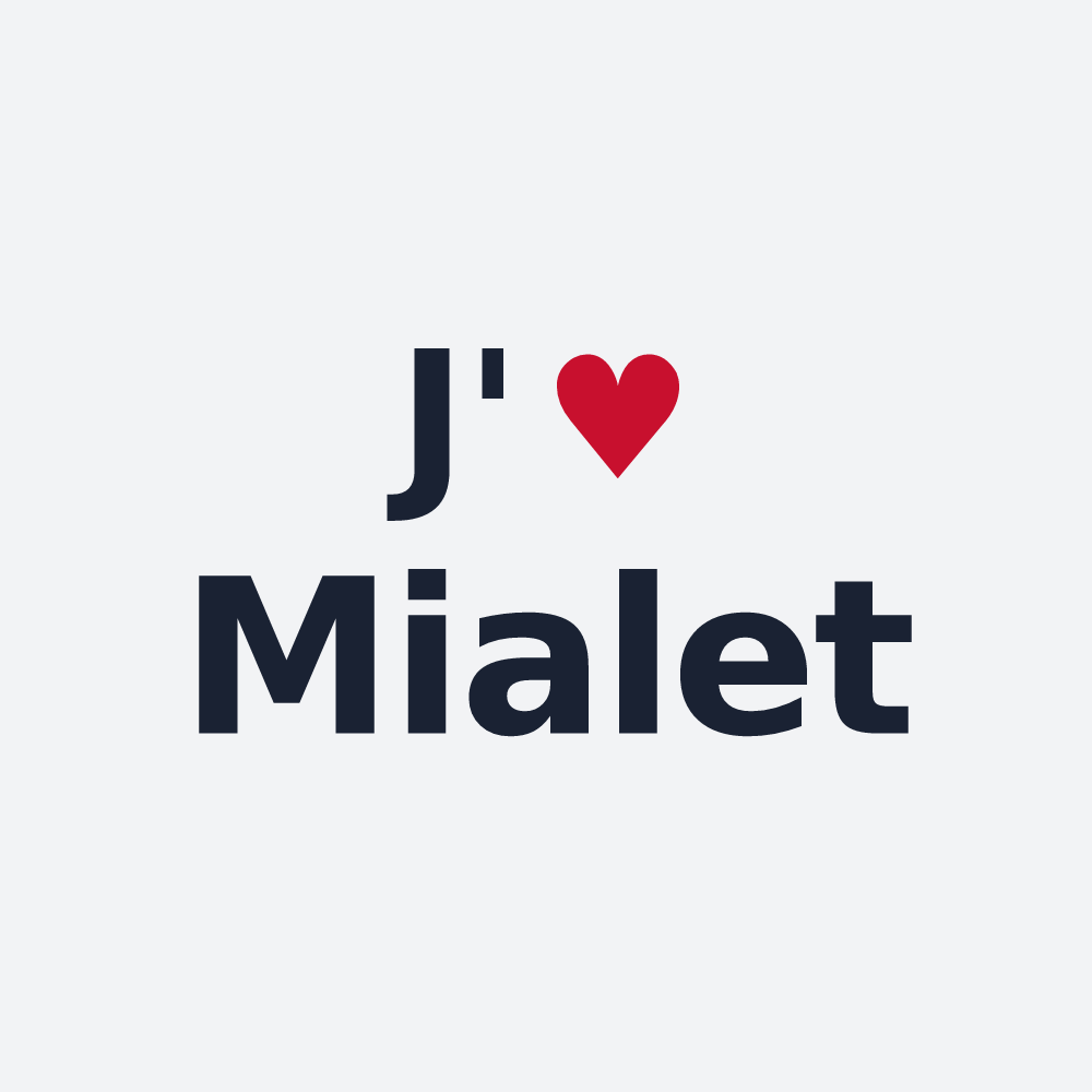 Poster personnalisé Mialet — design « J'aime Mialet » imprimé sur le poster