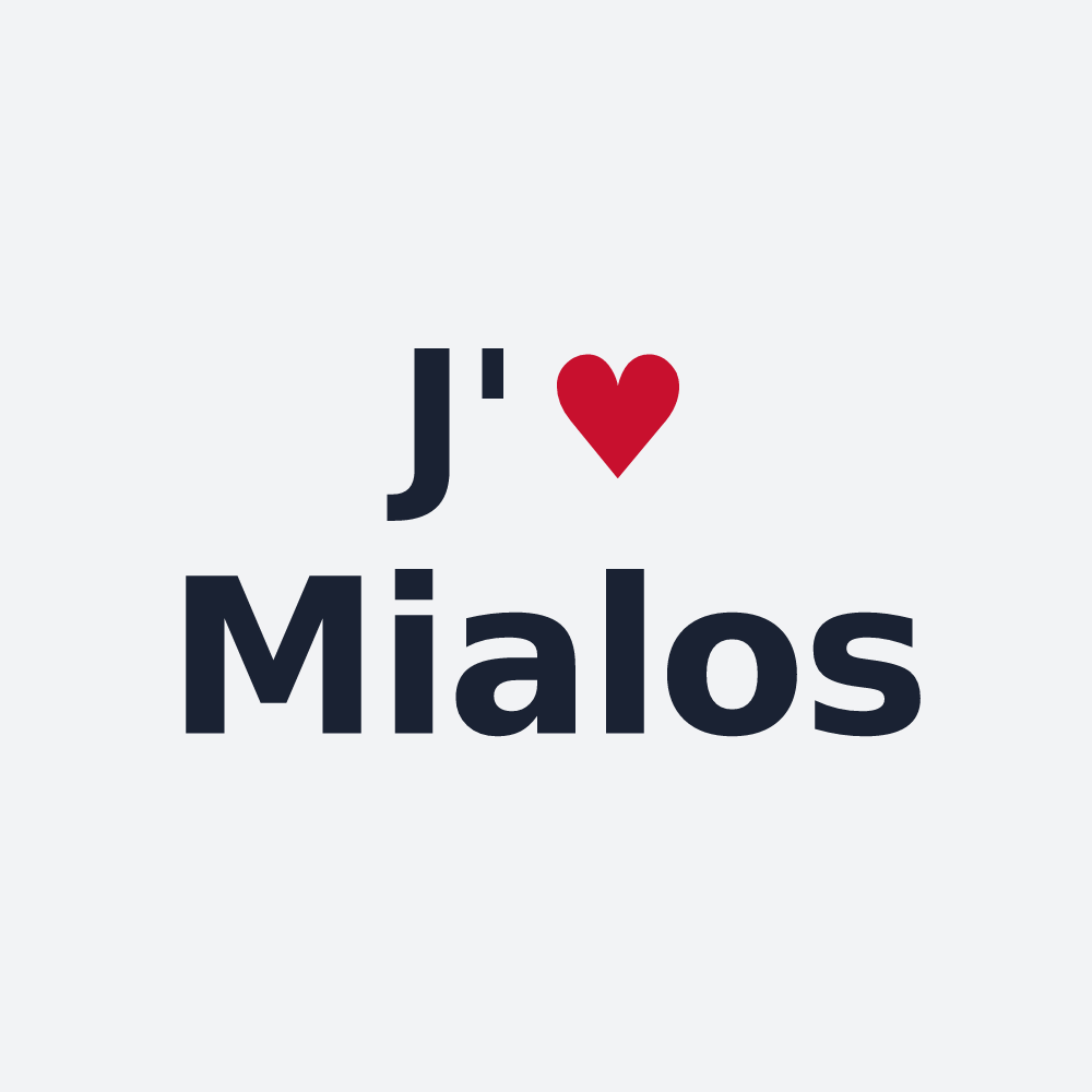 Poster personnalisé Mialos — design J'aime Mialos