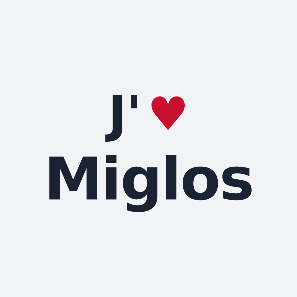 Poster personnalisé Miglos — design J'aime Miglos