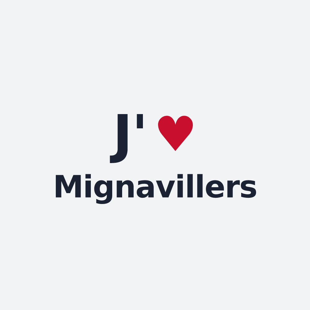Poster personnalisé Mignavillers — design « J'aime Mignavillers » imprimé sur le poster
