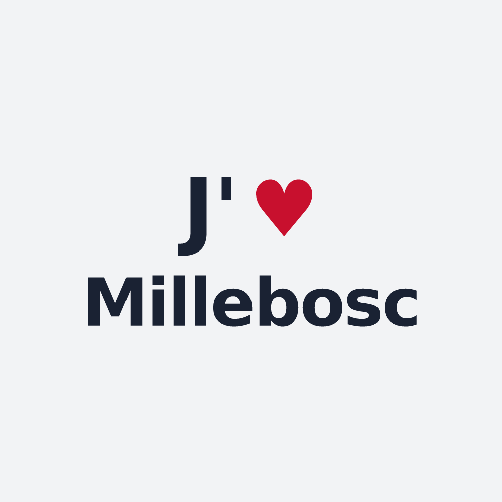 Poster personnalisé Millebosc — design J'aime Millebosc