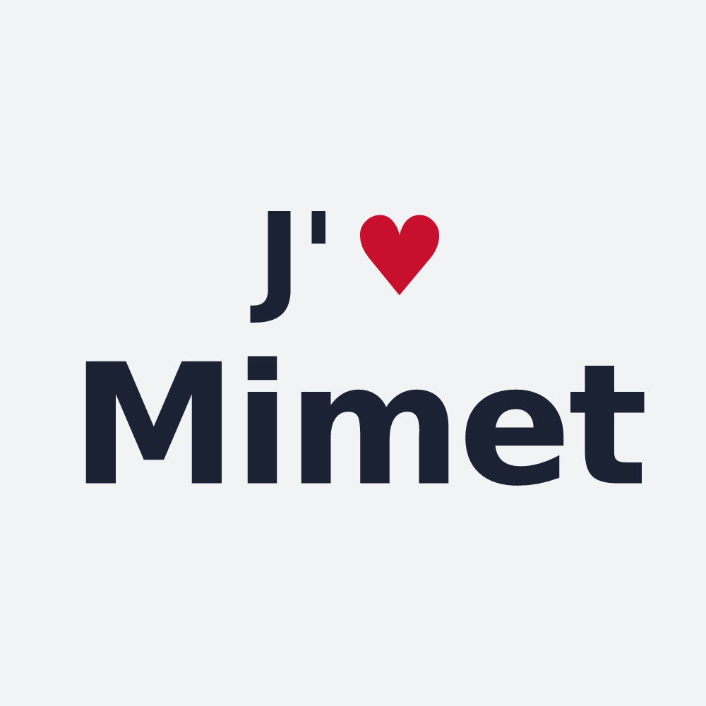 Poster personnalisé Mimet — design « J'aime Mimet » imprimé sur le poster