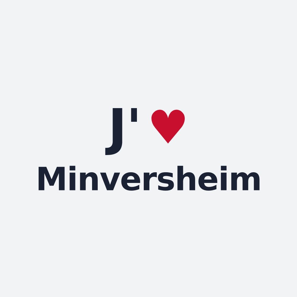 Poster personnalisé Minversheim — design « J'aime Minversheim » imprimé sur le poster