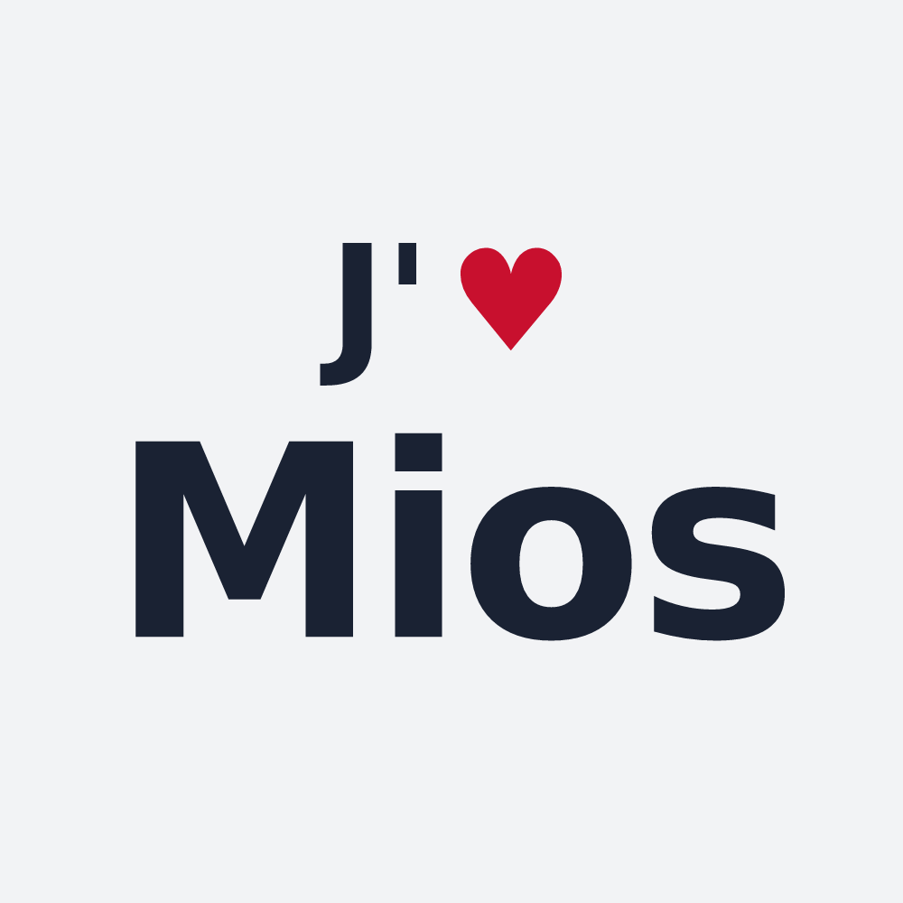 Poster personnalisé Mios — design J'aime Mios