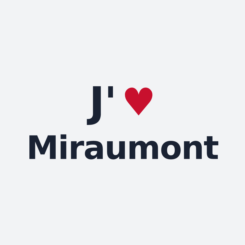 Poster personnalisé Miraumont — design « J'aime Miraumont » imprimé sur le poster