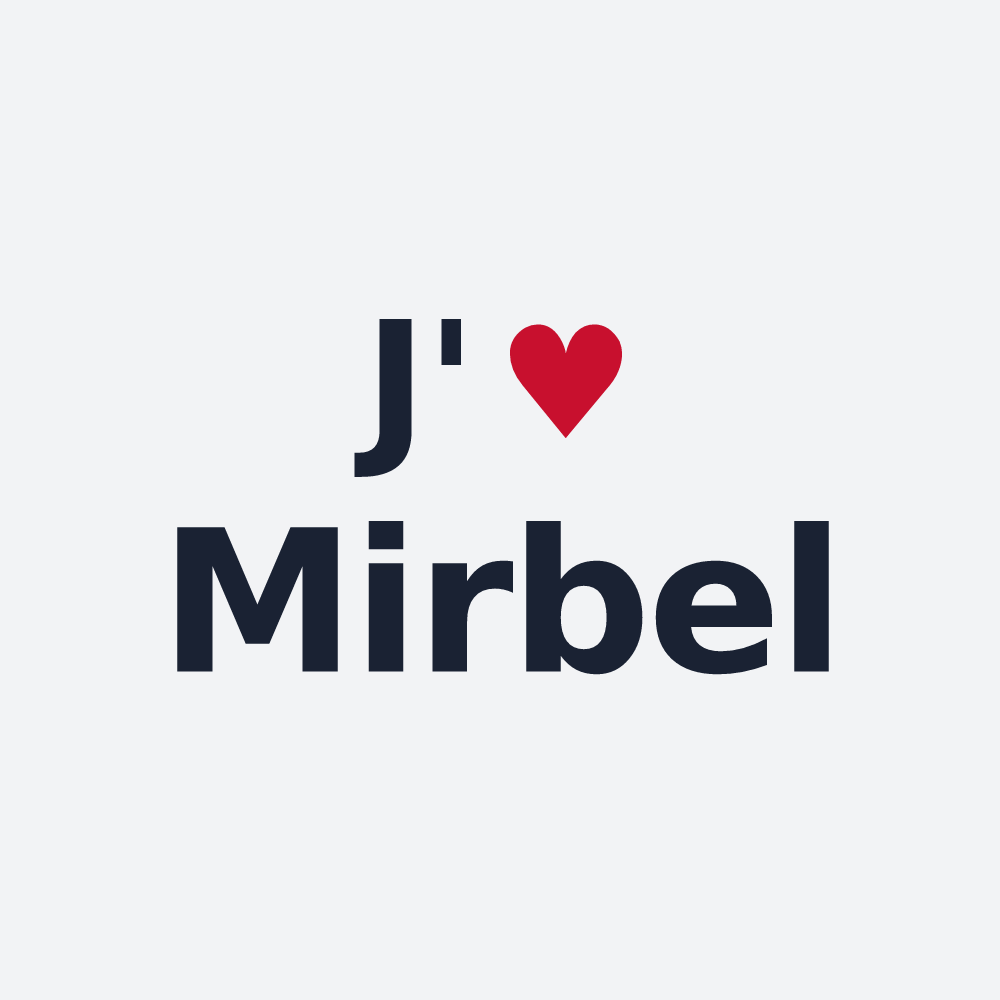 Poster personnalisé Mirbel — design J'aime Mirbel