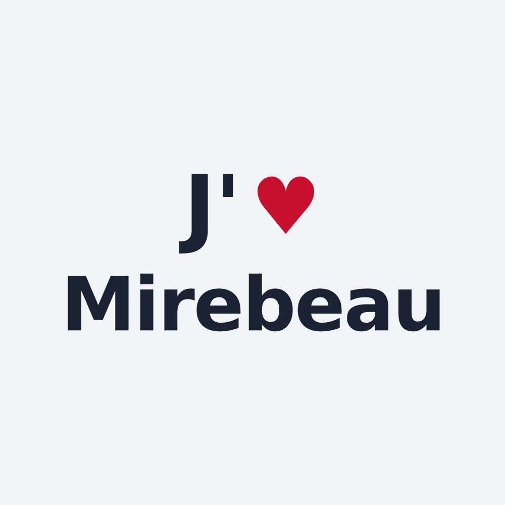 Poster personnalisé Mirebeau — design J'aime Mirebeau