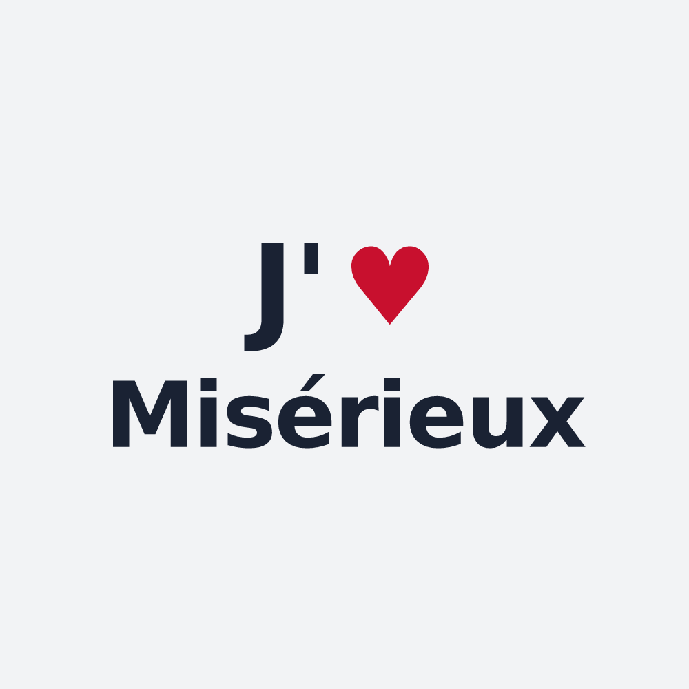 Poster personnalisé Misérieux — design J'aime Misérieux
