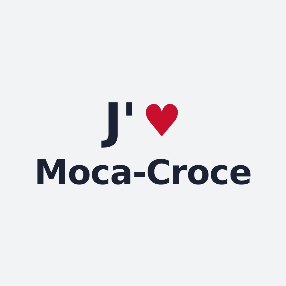 Poster personnalisé Moca-Croce — design « J'aime Moca-Croce » imprimé sur le poster