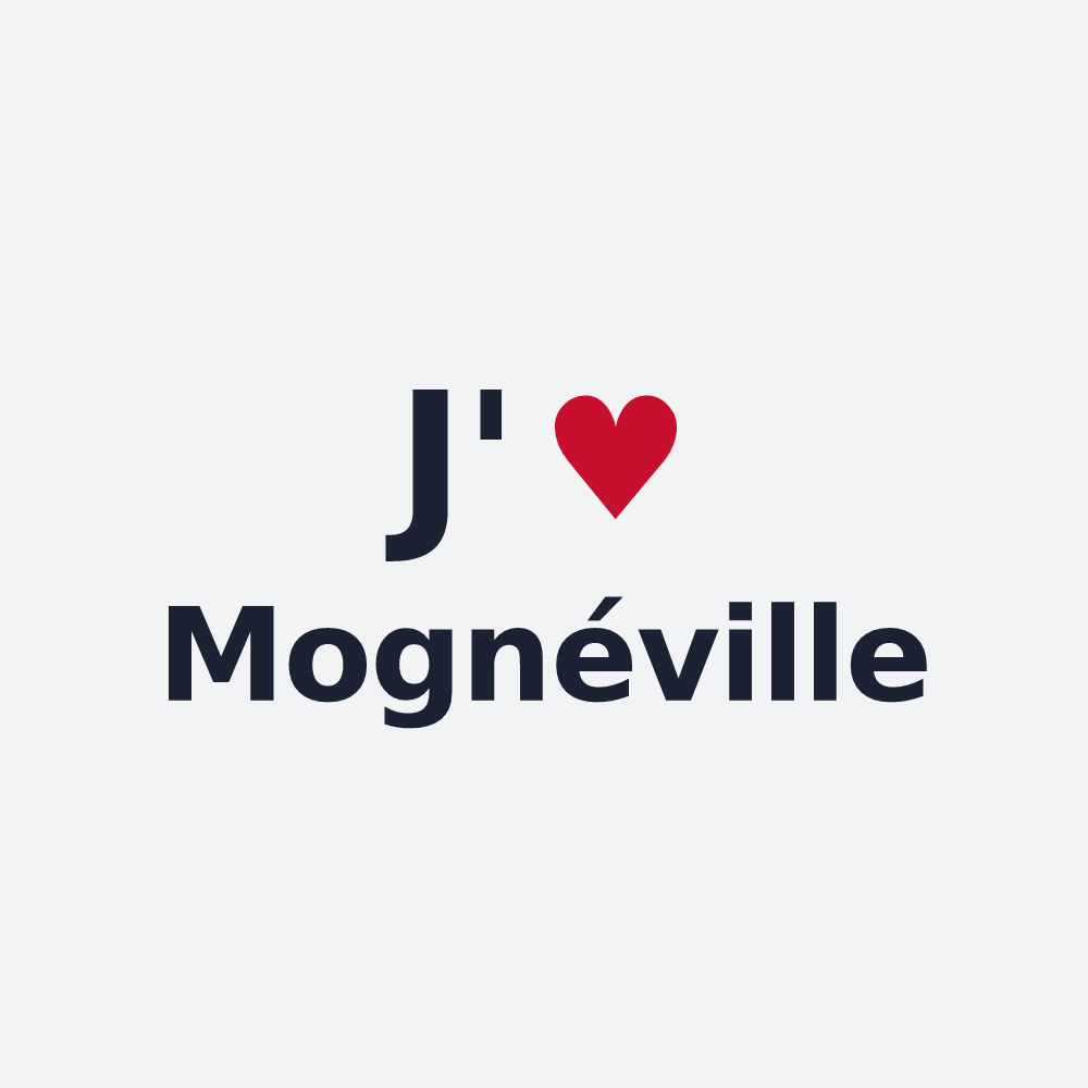 Poster personnalisé Mognéville — design « J'aime Mognéville » imprimé sur le poster