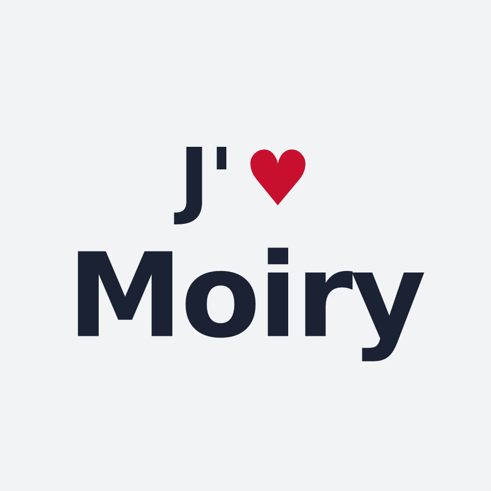 Poster personnalisé Moiry — design « J'aime Moiry » imprimé sur le poster