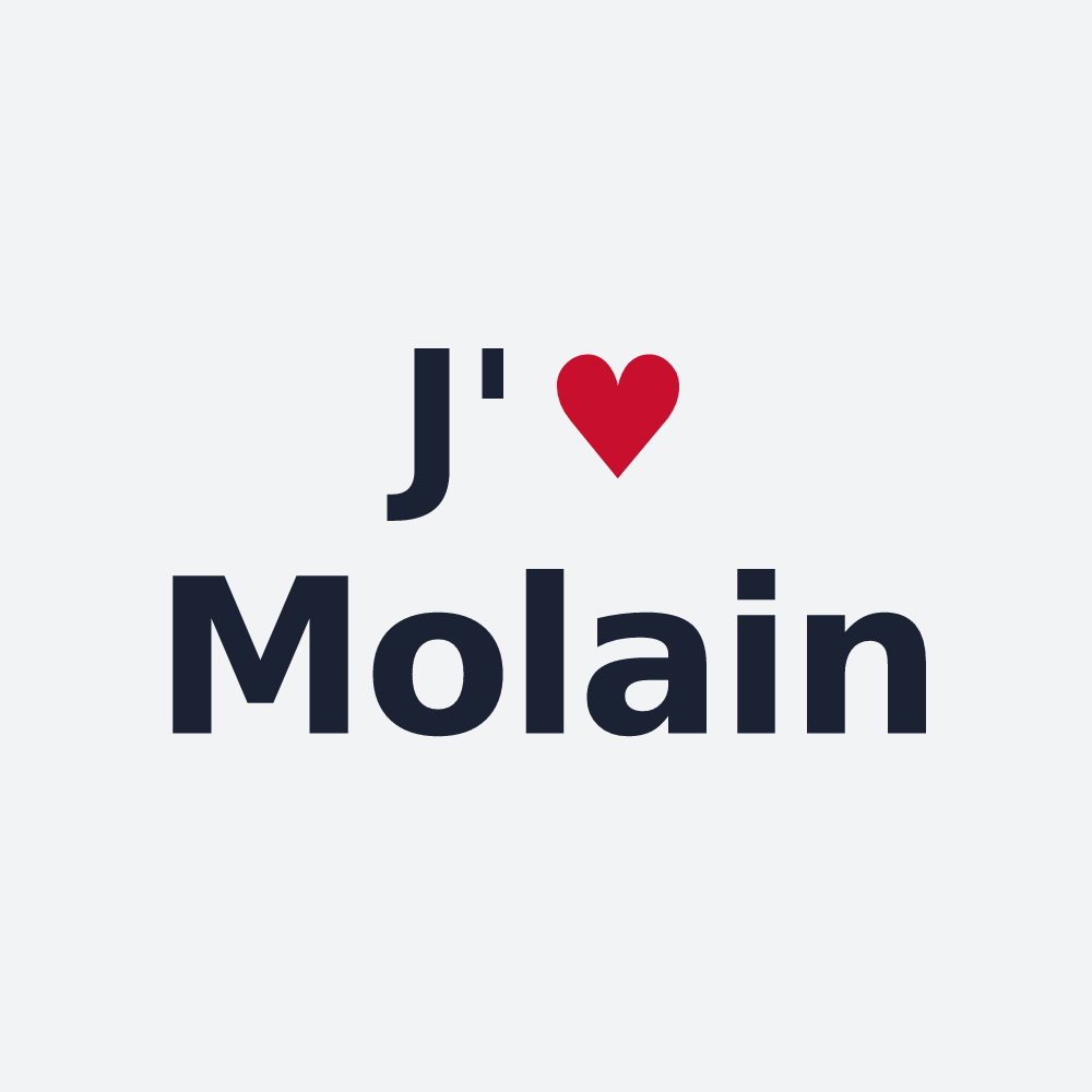 Poster personnalisé Molain — design « J'aime Molain » imprimé sur le poster