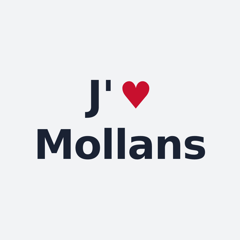 Poster personnalisé Mollans — design « J'aime Mollans » imprimé sur le poster