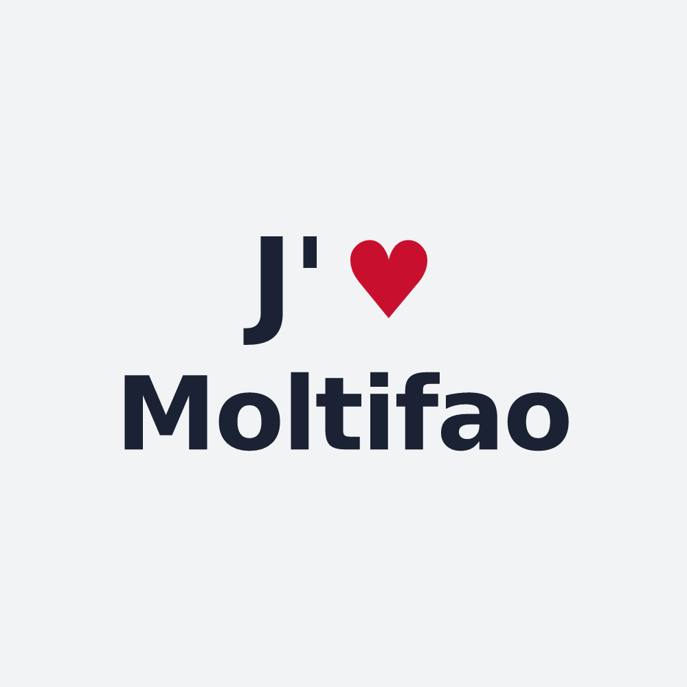 Poster personnalisé Moltifao — design J'aime Moltifao