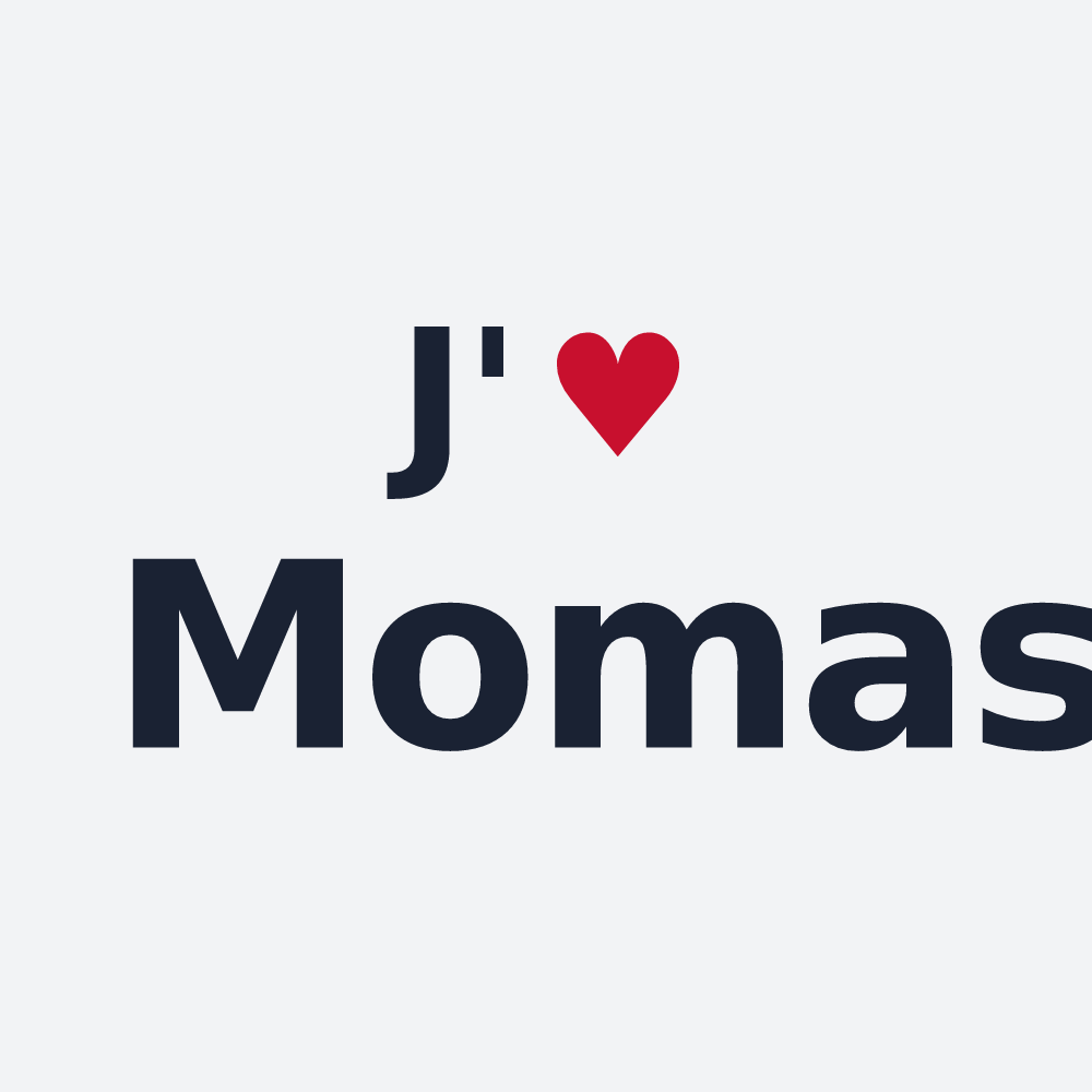 Poster personnalisé Momas — design J'aime Momas