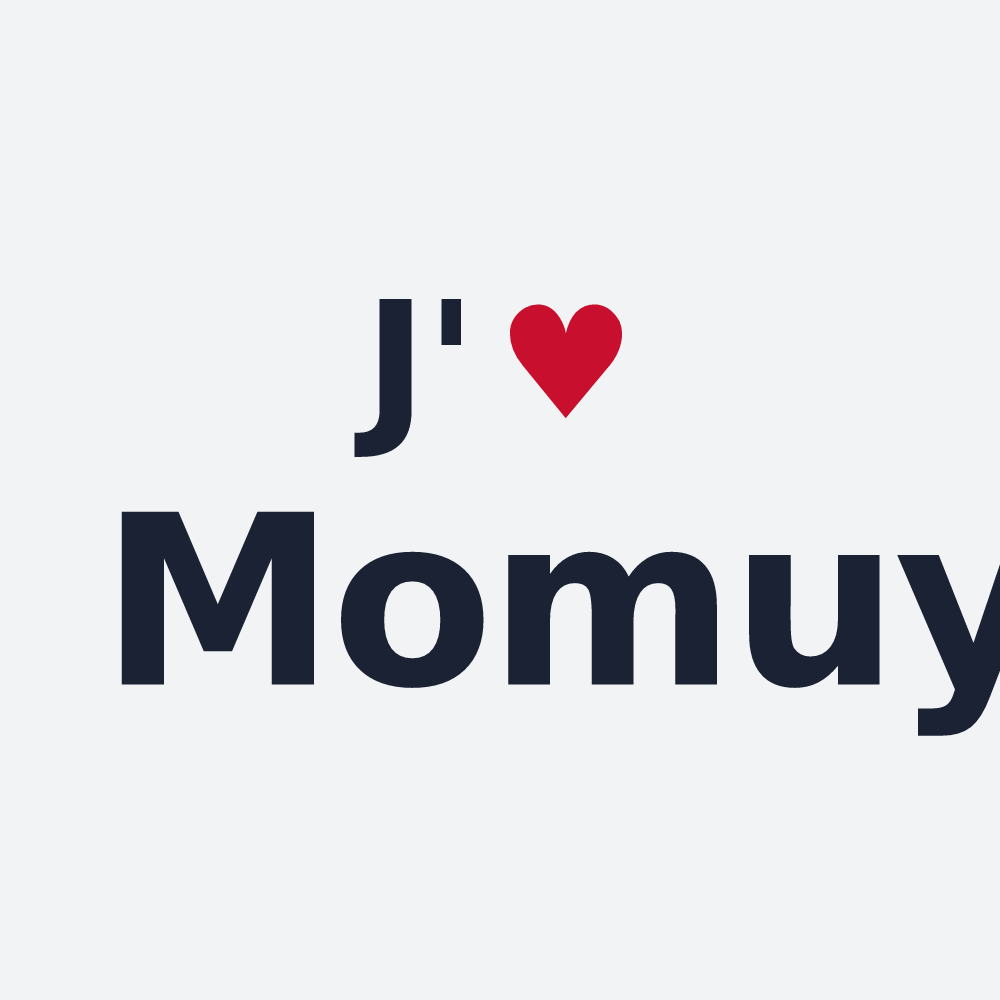 Poster personnalisé Momuy — design J'aime Momuy