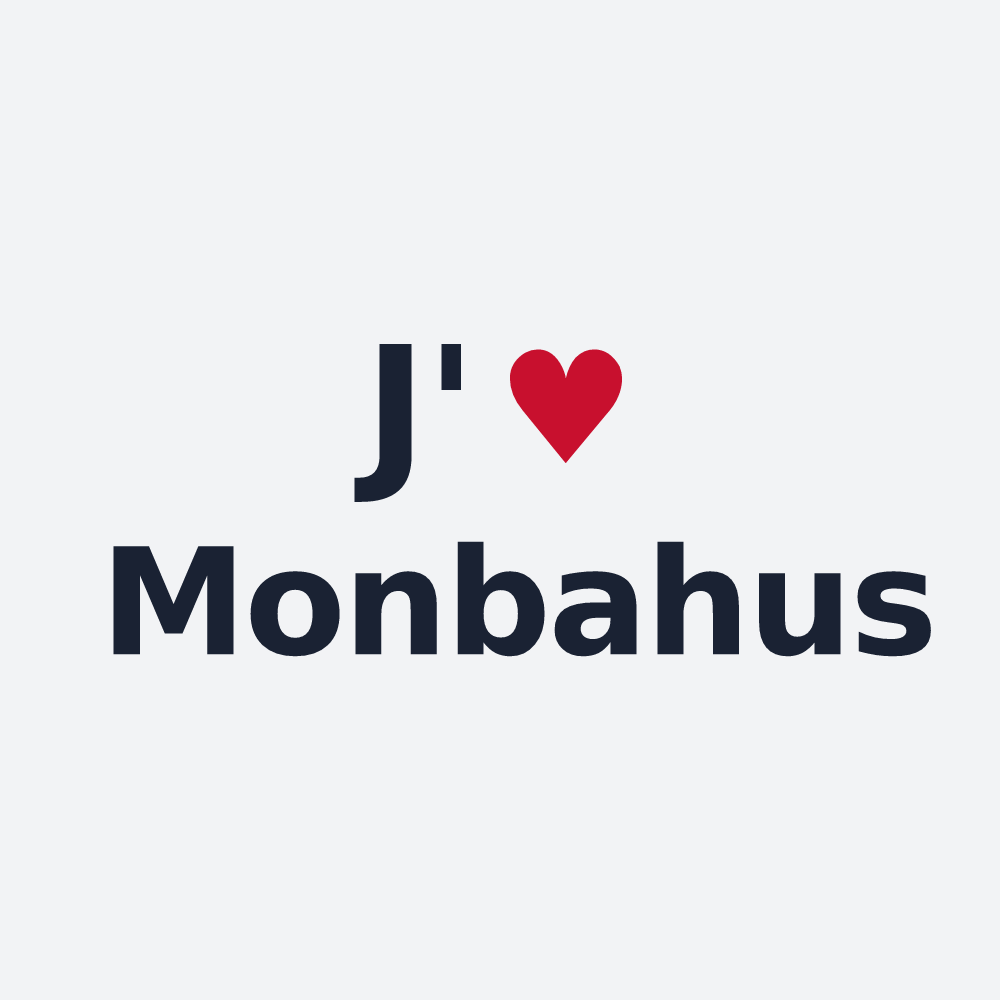 Poster personnalisé Monbahus — design « J'aime Monbahus » imprimé sur le poster